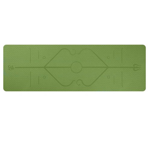 [SW] 위치선이 표시된 TPE 요가 매트 1830x610x6mm 초보자용 미끄럼 방지 매트 친환경 휘트니스 체조 매트, {"크기":"러시아"}, green