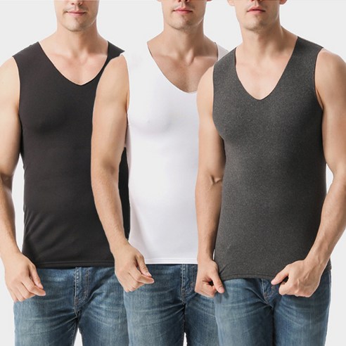 솔레일 남성용 기모 이너웨어 웜앤 라이트 남자런닝 3P SET