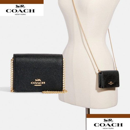 코치 미니 체인 지갑 크로스백 C0059 블랙