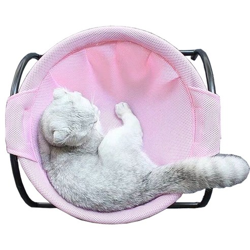 고양이 그물망 해먹 고양이집, 핑크색, 1개