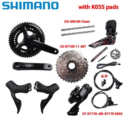 Shimano 카세트 로드 바이크 그룹 세트 105 Di2 R7170 2×12 속도 R7100 크랭크 170mm 172.5mm 50-34T 후방 변속기 R7150 FD 11, 12.CN M6100 36T K05S – 175mm-5 Best Top5