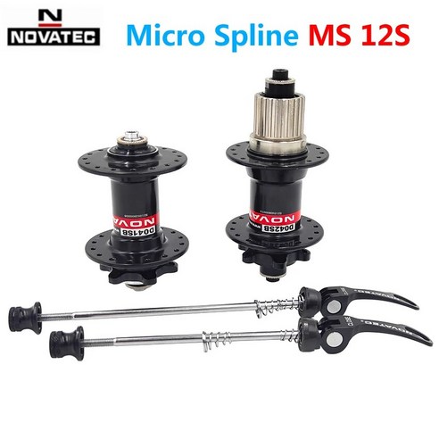 Novatec 허브 D041SBD042SB 자전거 허브 구멍 12S 카세트 마이크로 스플라인 MS for Shimano XTSLX M6100M7100M8100M9100 자전거 부품, [1] Front Rear Set