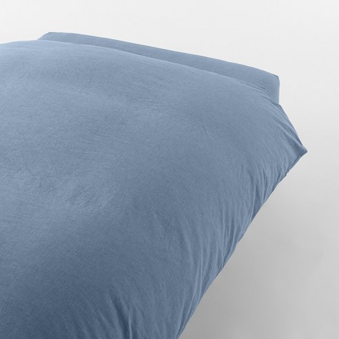 무인양품 MUJI 워싱면 이불 커버 JDAA3A1A, 스모키블루