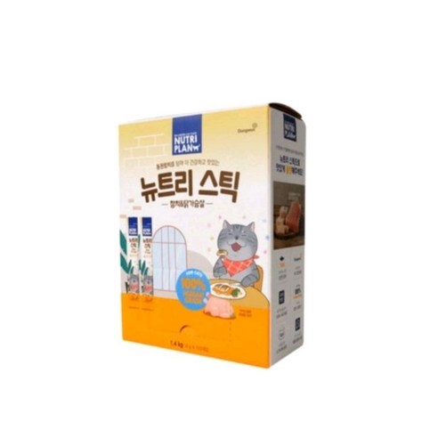 동원 뉴트리플랜 뉴트리스틱 고양이 간식 츄르 대용량, 참치+닭가슴살, 14g, 100개입