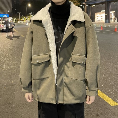 mxt겨울 양털 코튼 패딩 코트 남자의 홍콩 스타일 패션 브랜드 튀김 거리 트렌드 느슨한 레저 두꺼운 바지 코튼 패딩 코트