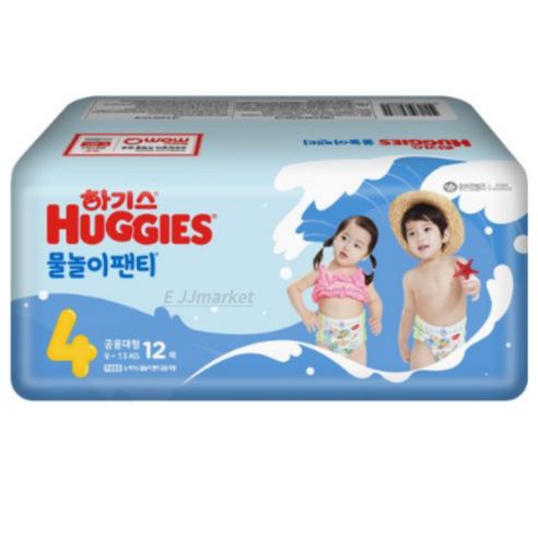하기스 물놀이 팬티 기저귀 남여공용, 대형(L), 12매
