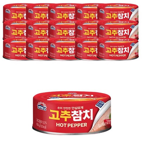 사조 고추참치 안심따개, 100g, 16개