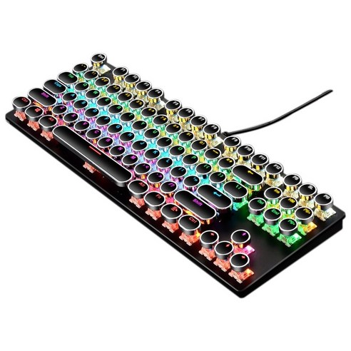 Xzante Leaven K550 기계식 게임용 키보드 인체 공학적 방수 RGB 펑크 백라이트 데스크탑 컴퓨터 PC 용 유선 (검정색), 검은 색, ABS