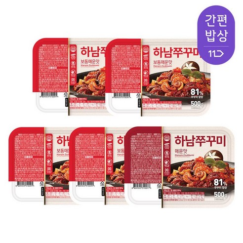 하남쭈꾸미 보통매운맛 500g 4개 + 매운맛 1개, 보통매운맛 500g 4개+매운맛 500g 1개