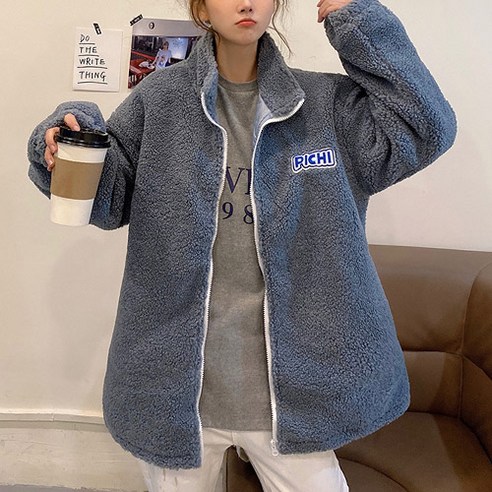 리더스타 여성점퍼 오버핏 점퍼 겨울 후리스 후드집업 집업류