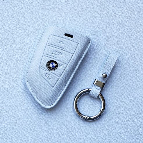 트니르 BMW 호환 스마트 키케이스 신형 천연 소가죽 맞춤 차키링 차키홀더 차량용품, BMW B타입, 스카이블루