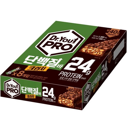 닥터유 프로 단백질바 크런치, 560g, 3개