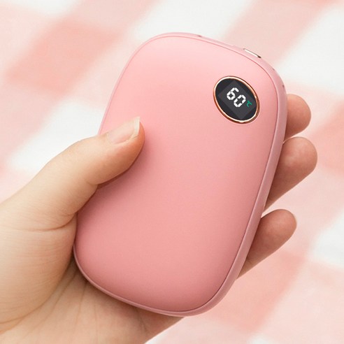 파인큐브 보드라운 양면발열 10000mAh 스톤 손난로 충전식 보조배터리 HW-100