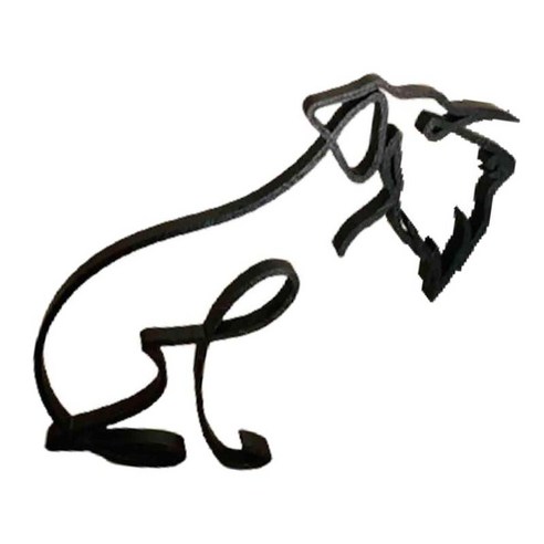 개 조각 라인 모양 수집품 인형 동상 선물 사무실 책장 데스크탑 침실 야외 공예 장식 장식, B, {"수건소재":"철"}