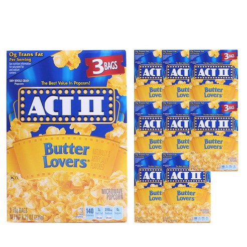 엑트 리 마이크로웨이브 팝콘 버터 러버 3개입, 234g, 9개