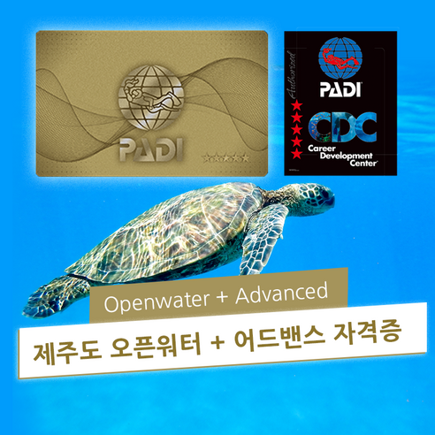 제주도 PADI 오픈+어드 교육 자격증 스쿠버다이빙 강습, 오픈워터+어드밴스