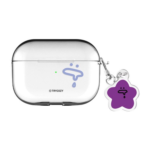 와글와글 에어팟프로 / 에어팟프로2 클리어 케이스+키링 세트, 와글와글-먹보, AirPods Pro(2세대)