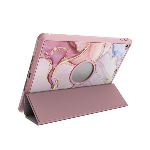 Xzante iPad 용 태블릿 케이스 8Th 2020 / 7Th 2019 10.2 인치 방수 방진 스크래치 방지 다채로운 케이스 유형 6, 분홍, TPU+실리콘