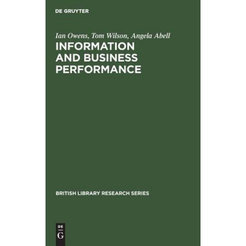 Information and Business Performance Hardcover, de Gruyter, English, 9783598243936