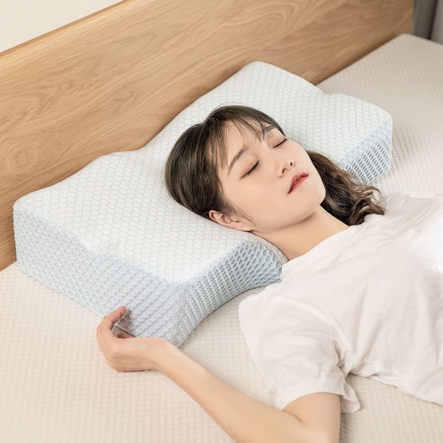 기억면 목뼈 베개 기억면 베개 수면 1인 느린 리턴 베개, 청색