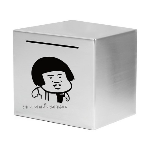 ZZJJC 스테인리스 저금통 저금통 선물 365일 적금만 들어가지 않는다상자, 12cm*12cm(스테인리스), 저금통 없이 뭘로 찾느냐.아내