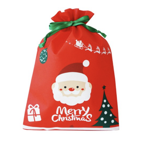 도나앤데코 홀리 크리스마스 산타 부직포 포장봉투, 혼합 색상, 5개