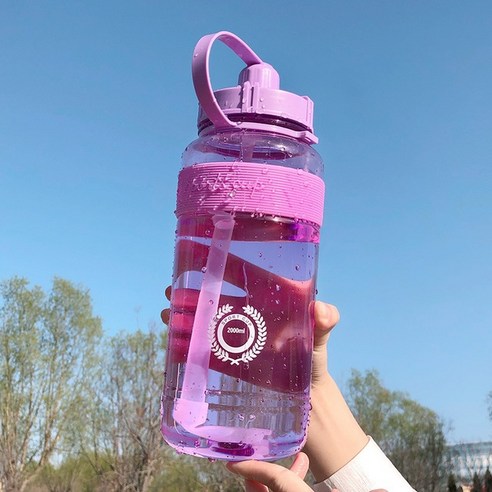 MEIISEO대용량 스포츠 물통 다기능 물병 휴대용 스포츠 물통 대용량 보온병, Purple-600ML
