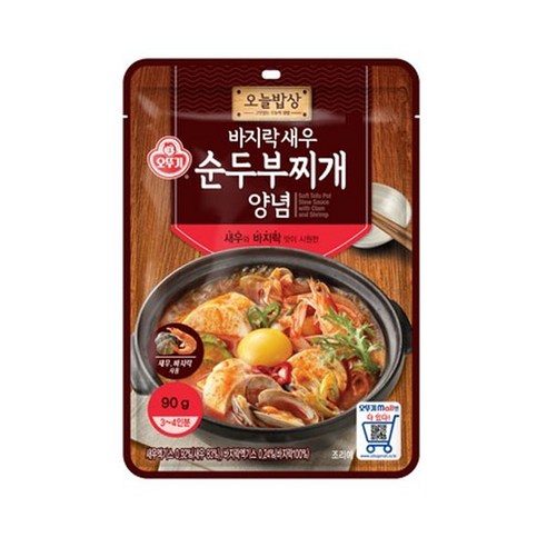 (무)오뚜기 바지락새우순두부찌개양념90gX3개