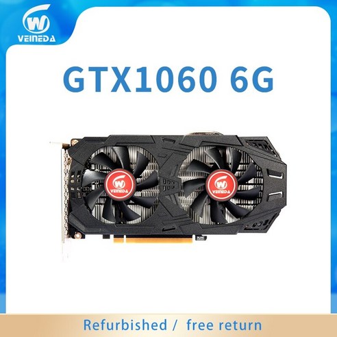 그래픽카드 Veveeda gtx 1060 6g gtx1060192bit gddr5 gpu 비디오 nvidia gefore gamesrefurbished 용 pc 게임, 없음