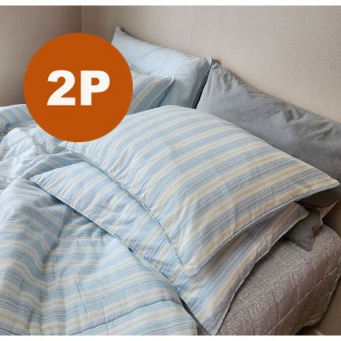 리빙스퀘어 프렌치 도톰한 누빔베개커버 솜샷시 순면 모달 (2장) Pillow Case x2P