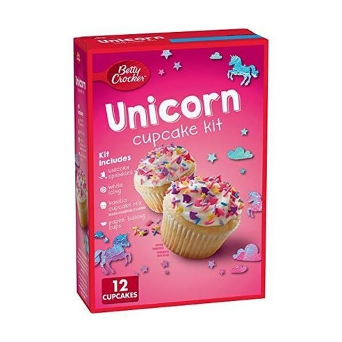 1+1 Betty Crocker 유니콘 컵케이크 키트 13.9온스 5개 팩, Vanilla_13.9 Fl Oz (Pack of 5) 투썸케이크