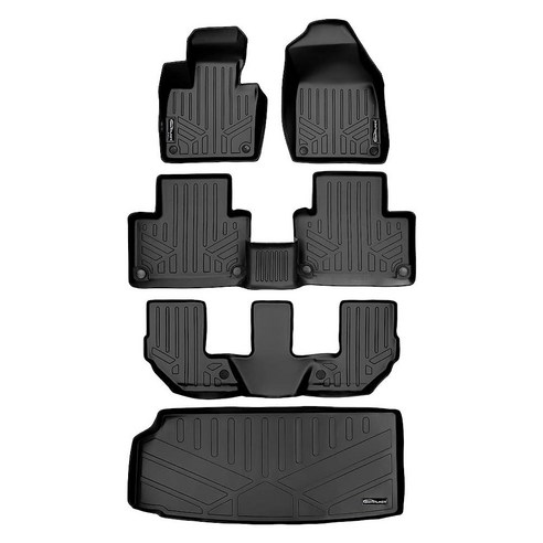  더존 캠핑용 자충 차박매트 2인용, 카키 SMARTLINER Floor Mats 3 Rows and Cargo Liner Behind 3rd Row Set Black Compatible with 2016-2023 Volv