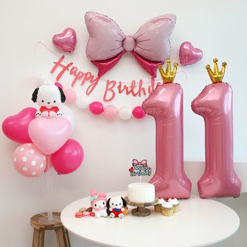 산리오 포차코 풍선 생일파티세트, 숫자풍선 11