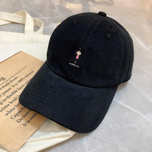 자수 모자 패션 모자를 에워싸고 큰 머리 야구 모자다, 블랙