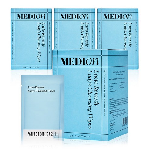메디온 락토리메디 레이디스 청결 티슈 15매입, 4박스, 6g