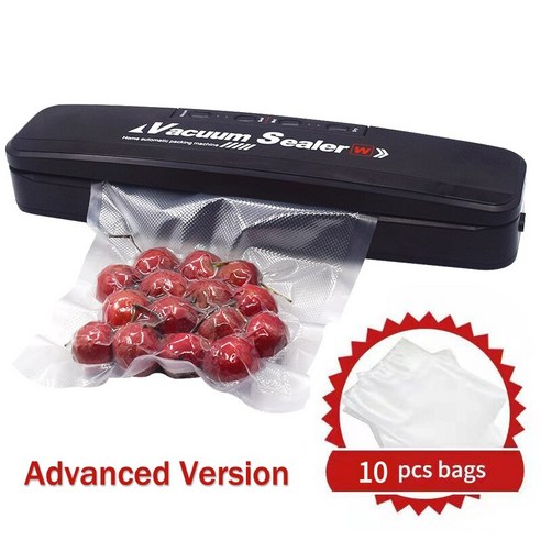 진공 식품 실러 포장 기계 220V 가정용 필름 포장기, advancedwith10bags_미국 플러그