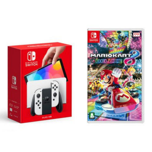 닌텐도스위치 OLED 본체(화이트) 국내 정식발매 미개봉 새제품 + 마리오 카트 타이틀 새제품 포함