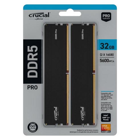 마이크론 Crucial DDR5-5600 CL46 PRO 패키지: 성능, 안정성, 미래를 담은 혁신의 정점