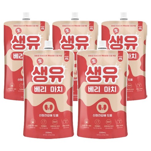 마이베프 펫밀크 생유베리마치, 크랜베리맛, 200ml, 5개