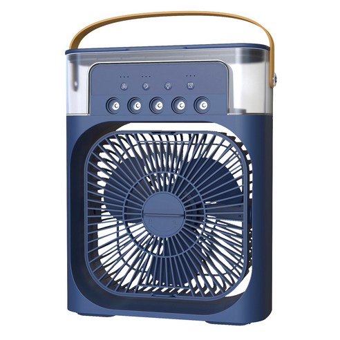 3in1 선풍기 가습기 무드등 휴대용 미니 가습냉풍기 에어쿨러 대용량 물탱크 보조배터리에 연결하여 사용 가능, 흰색