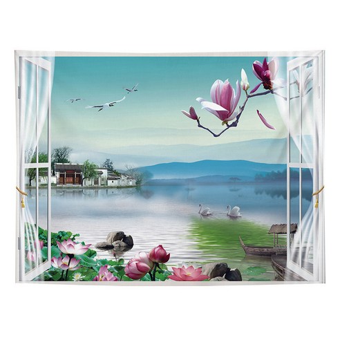 DFMEI 세계명소풍경유화 컬렉션 플라워패널 백킹담요 비치타월 걸레, 색깔29, 95-73cm 연모