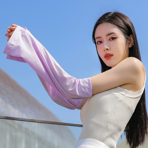 DFMEI 느슨한 아이스 슬리브 선 스크린 슬리브 아이스 실크 여성 여름 UV 핸드 슬리브 암 가드 암 슬리브 슬리브 슬리브, DFMEI 보라