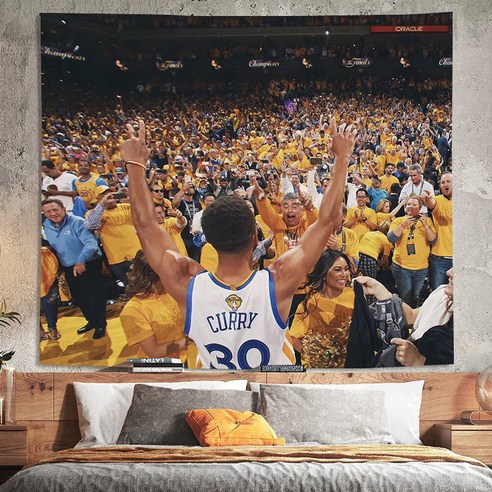 스노우드림 NBA 스타 James/ Stephen Curry 농구 패브릭 포스터 태피스트리, KJ33, 150*130+설치 패키지
