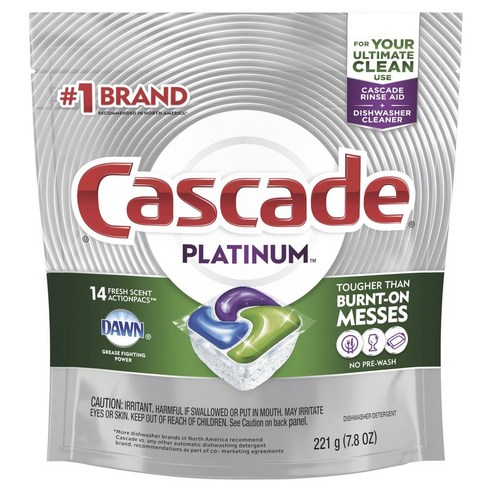 Cascade 플래티넘 액션팩 프레시 식기세척기용 세제