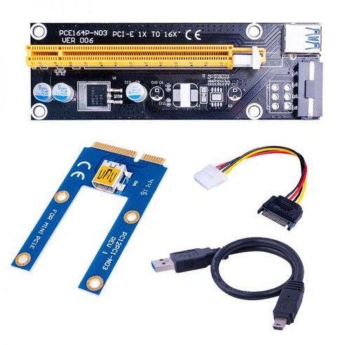 노트북외장그래픽카드 미니 PCIe 1x-PCI Express x16 라이저 카드 노트북 외부 그래픽카드 GDC 광부 PCIe-BTC 마이닝용 PCI-e 슬롯, 60cm_2