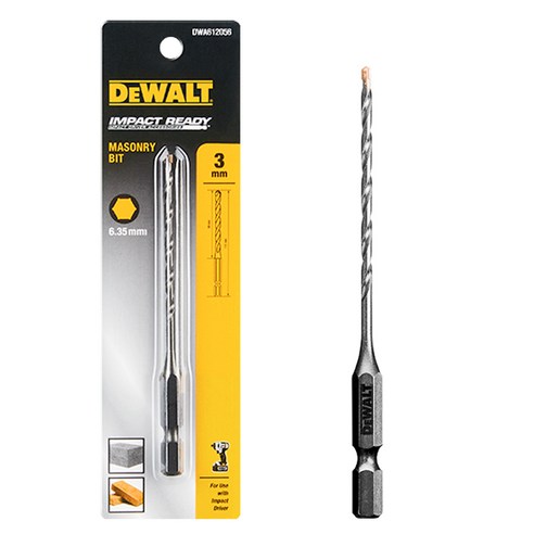 디월트 DWA612056 임팩용 콘크리트 비트 3-6.5mm, 선택3) DWA612059 5mm