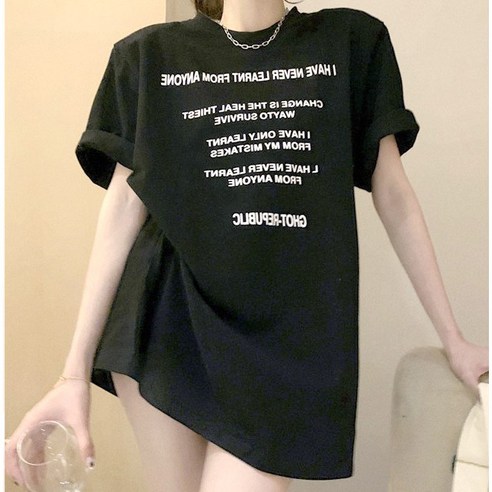 클레이스 레터링 남녀공용 반팔 라운드 루즈핏 티셔츠