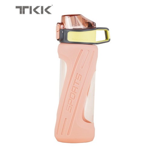TKK 신형 창의 빨대 유리 물컵 대용량 단열 농구 컵 휴대용 투명 컵, 핑크/핑크, 400ml