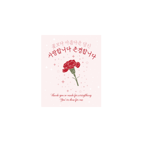 박시스트 카네이션 사각형 카드 5x6cm, 50개