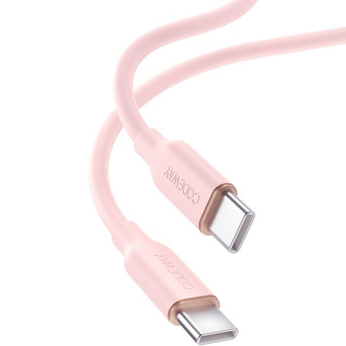 코드웨이 팔레트 100W PD C to C타입 초고속 충전 케이블, 멜로우 핑크, 2m, 1개